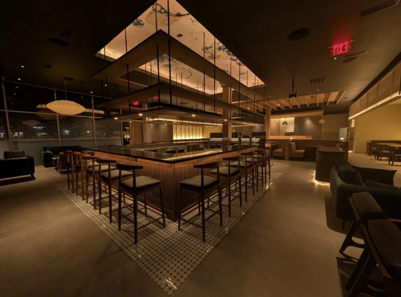 Mujinzo Restaurant bar corner, McAllen TX — build-out by CCL Contracting