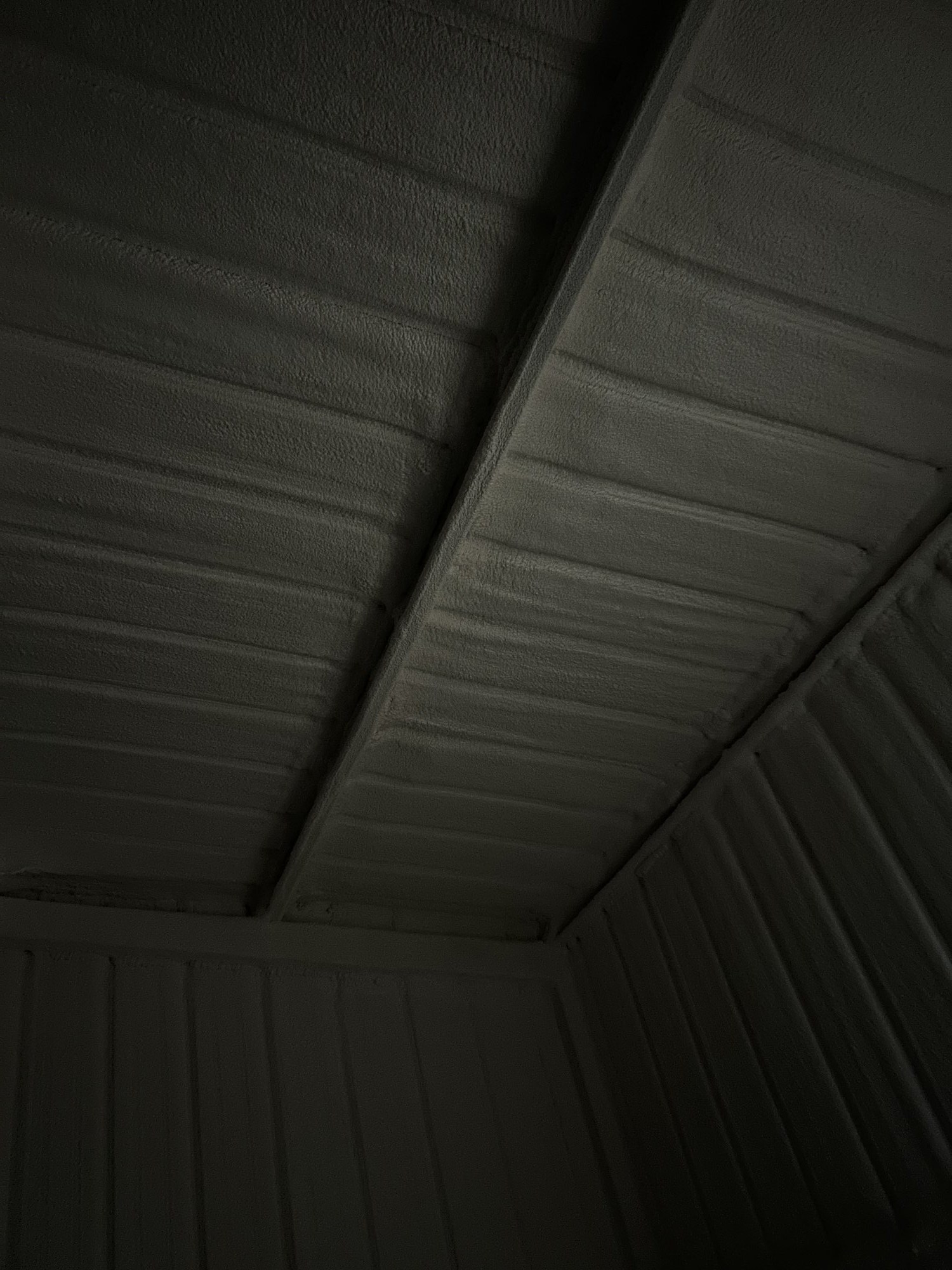 Premium Spray Foam coated insulation on metal building ceiling in McAllen, TX